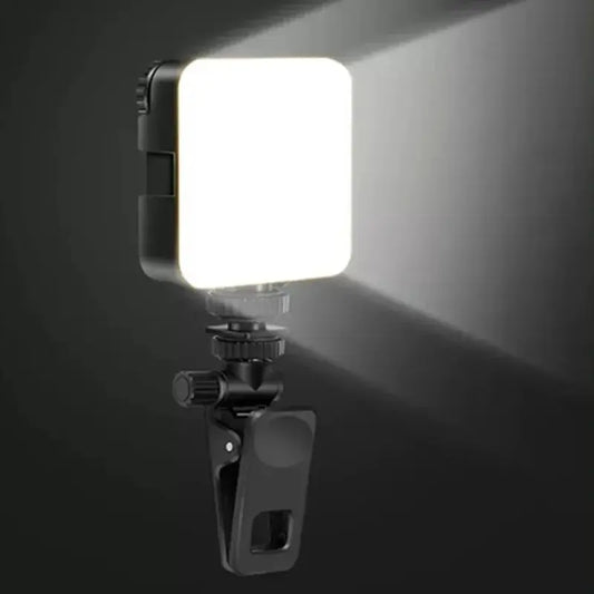 Led Adjustable Portable Selfie Video Light-Brightness Boost Color Control with Clamp Tripod Selfie Stick