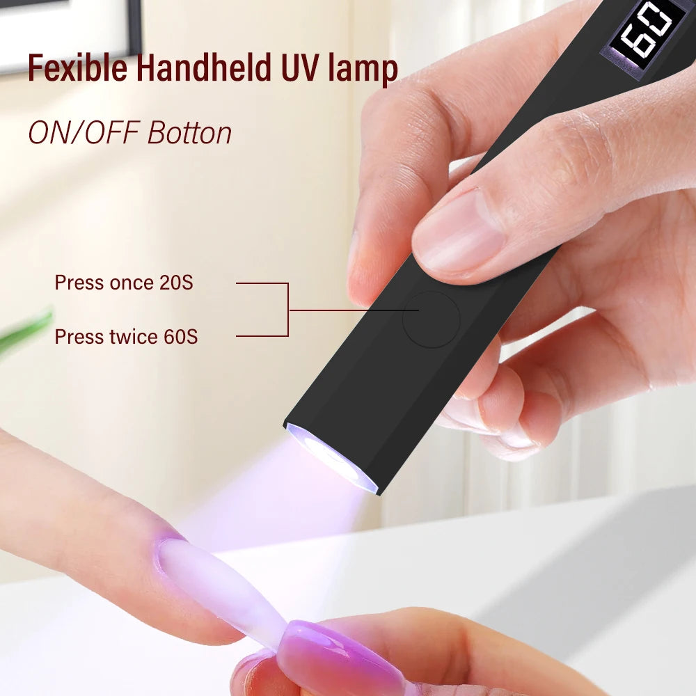 Portable Handheld UV Light lamp for Gel Nails  Rechargeable