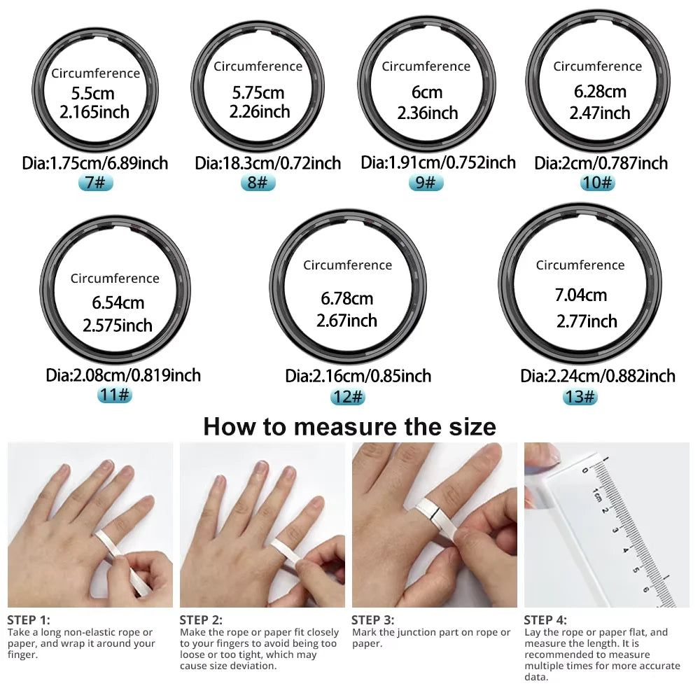 Smart Ring Men Women with Charging Case ,Heart Rate Blood Oxygen,Skin Temperature Monitor