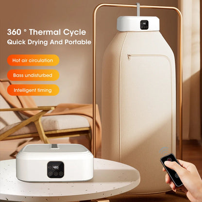 Electric Portable Clothes Dryer Foldable Smart Drying Rack with UV Light Sterilization for Home and Travel Use