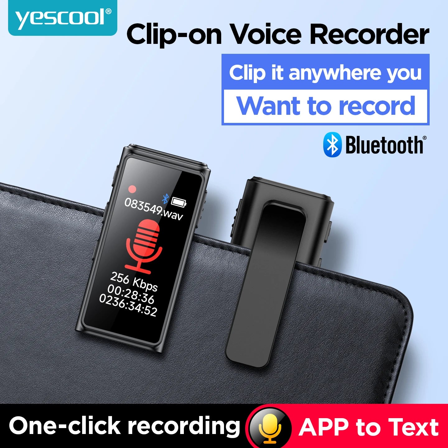 Mini Portable Voice Recorder with Clip  - for Meetings/Lectures/Interviews