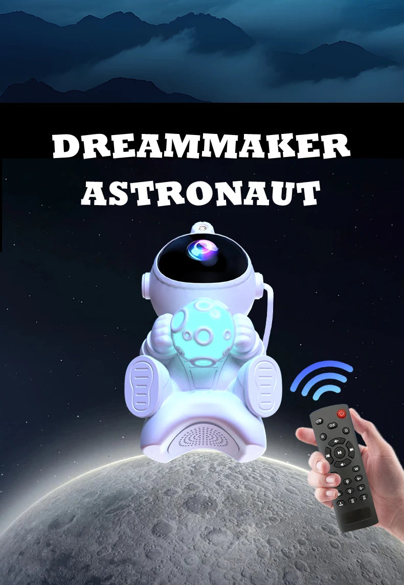 Astronaut LED Night Light Galaxy Star Projector Bluetooth Speaker Remote Control Timer 360° Adjustable Angle