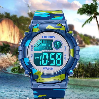 Digital LED Luminous Waterproof Watch for Kids Multi-function