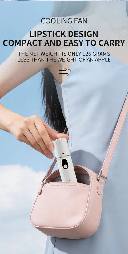 Lenovo Foldable Handheld Fan High Speed Turbine Ice Cooling 100 Gears USB rechargeable