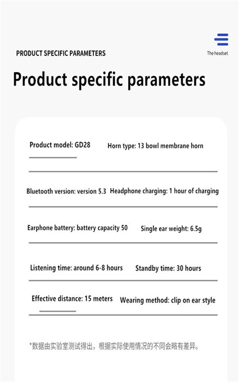 Earphone Clip Wireless Bluetooth Sport Noise Canceling