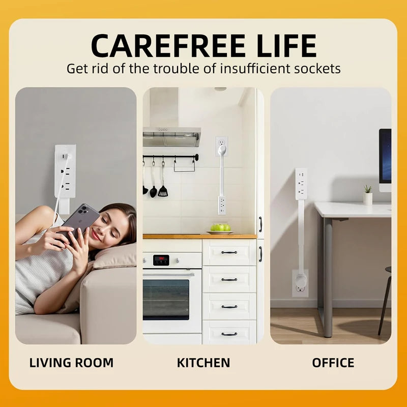 Electrical Adjustable Wall Plug Rotates Outlet Extender for sockets
