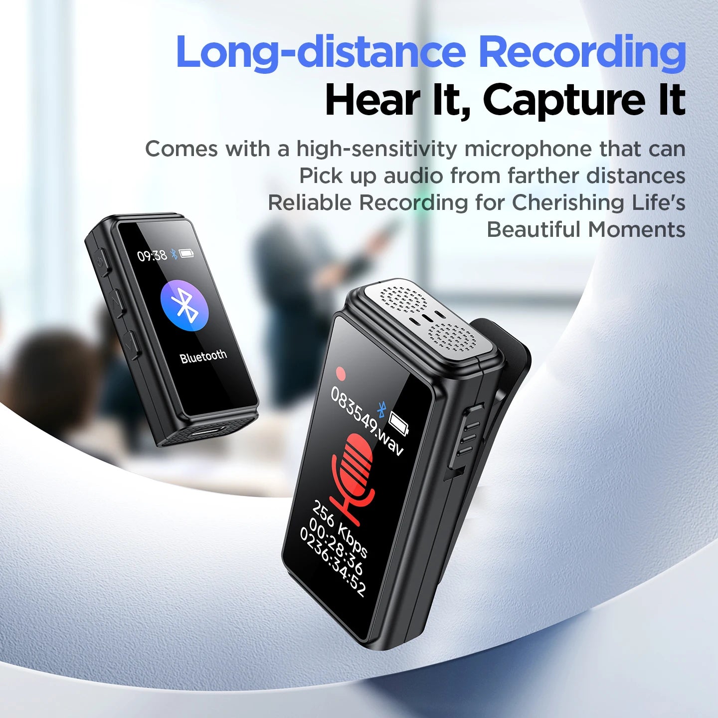 Mini Portable Voice Recorder with Clip  - for Meetings/Lectures/Interviews