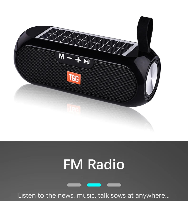 Solar Portable Radio FM  Wireless Bluetooth Speaker Music Sound Box Subwoofer Bass