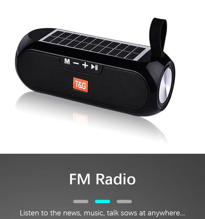 Solar Portable Radio FM  Wireless Bluetooth Speaker Music Sound Box Subwoofer Bass