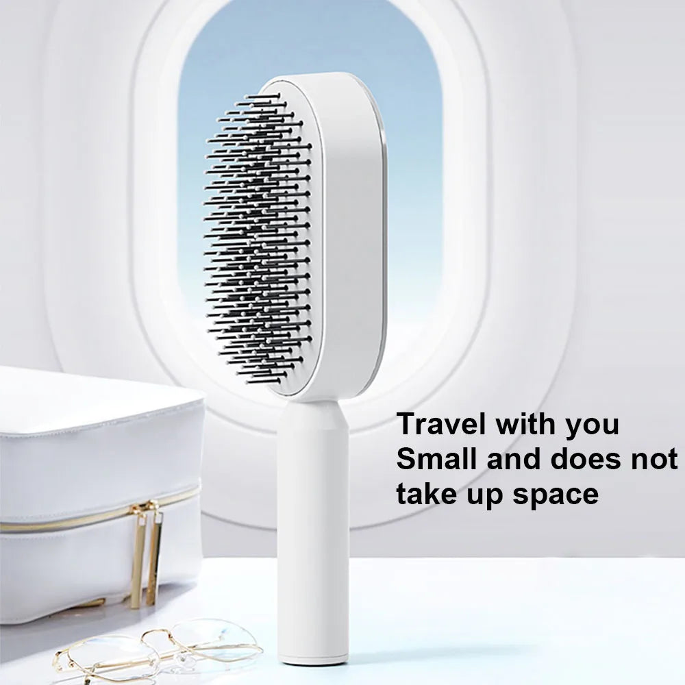 Upgraded Press-Type Self Cleaning Hair Brush Air Cushion Comb Ladies LongHair 3D Central Airbag Massage Comb Household Hairbrush