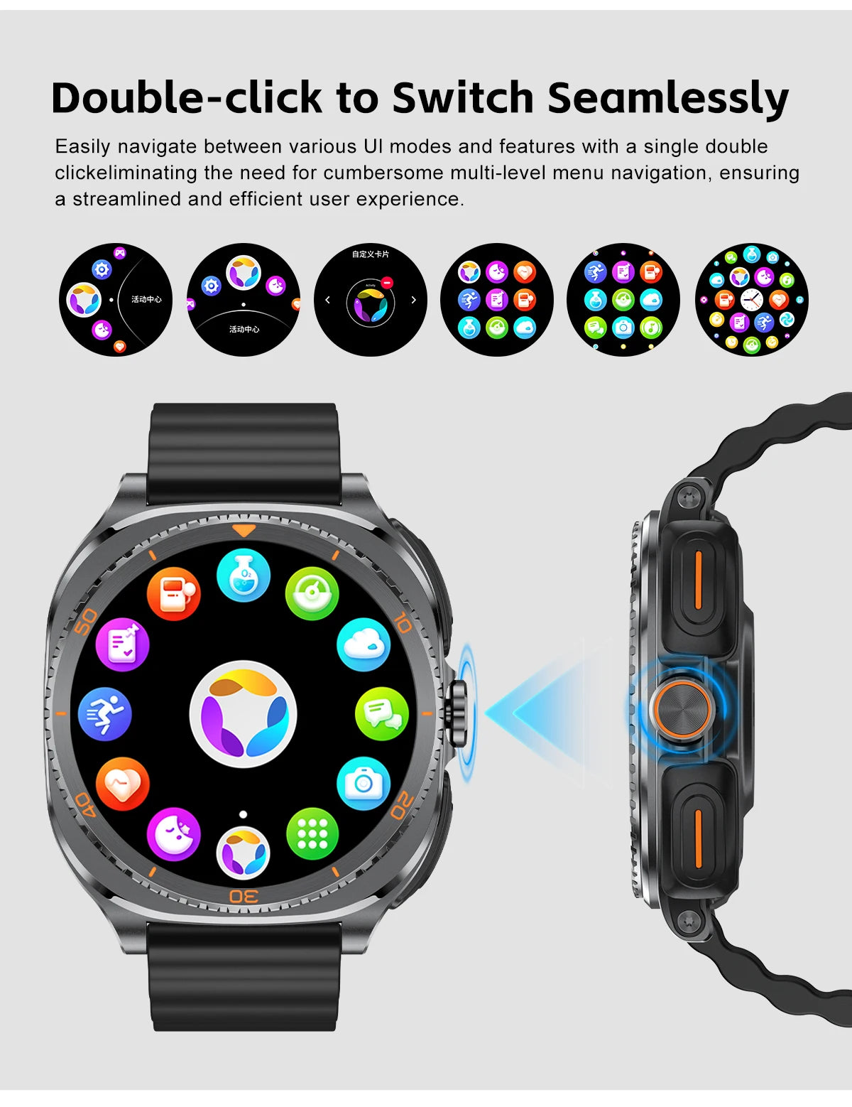 New watch earphones 2-in-1 smartwatch, Health monitoring device, wireless calling, 100+sports mode male and female smartwatches