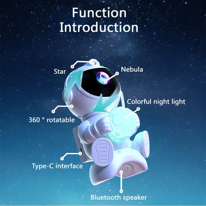 Astronaut LED Night Light Galaxy Star Projector Bluetooth Speaker Remote Control Timer 360° Adjustable Angle