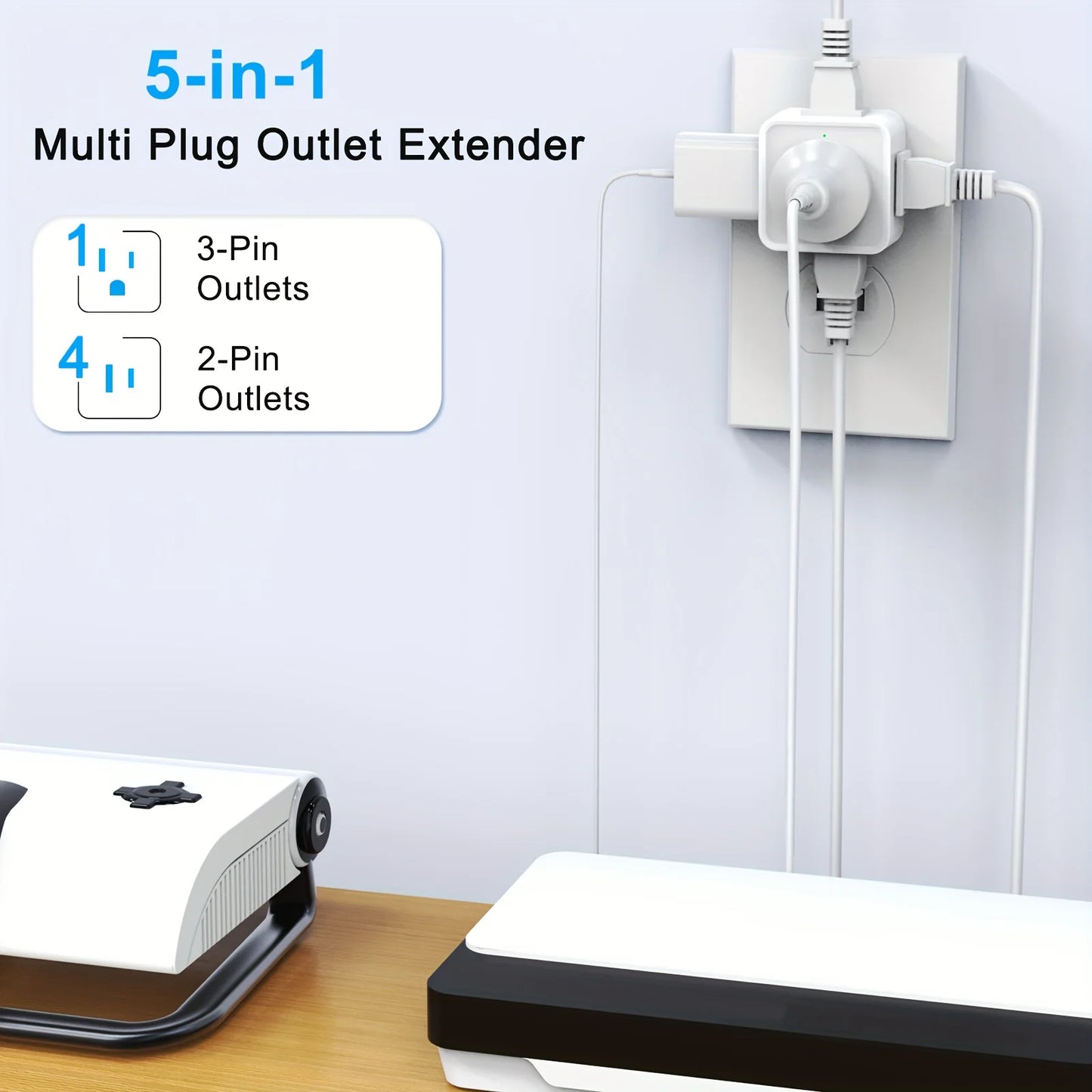 Small Multi Plug Outlet with 5AC Outlets