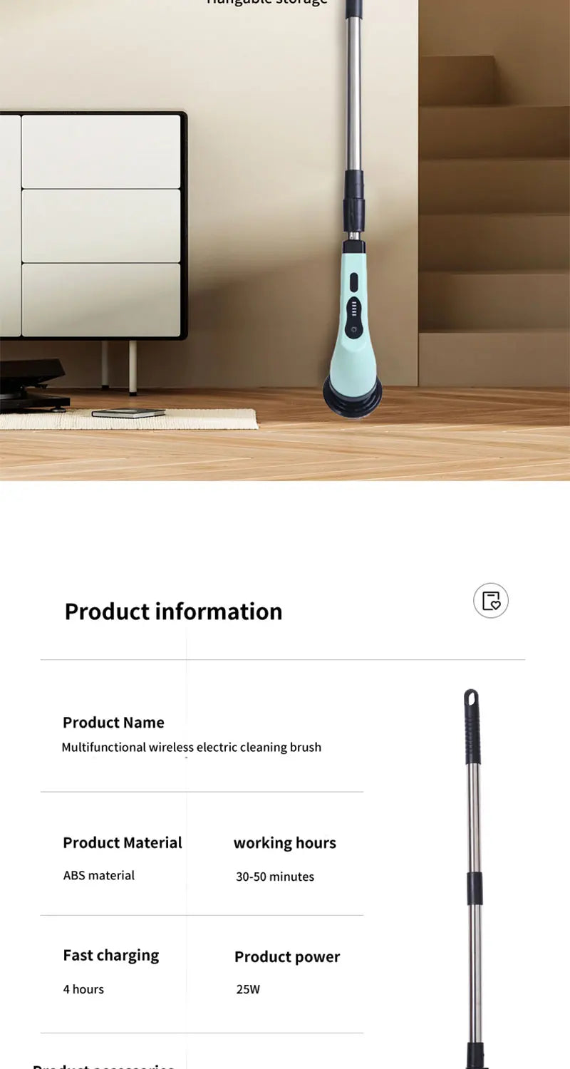 9-in-1 Electric Cleaning Brush Electric Spin Cleaning Scrubber