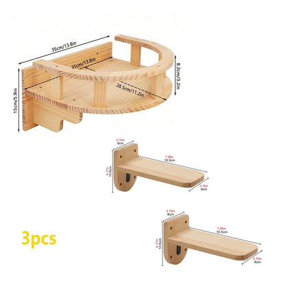 Wall Mounted Cat Climbing Shelves Cat House Cat Bridge Cat Hammock