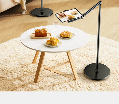 Stand Phone, Tablet Holder Floor Aluminum  Retractable iPad Clip