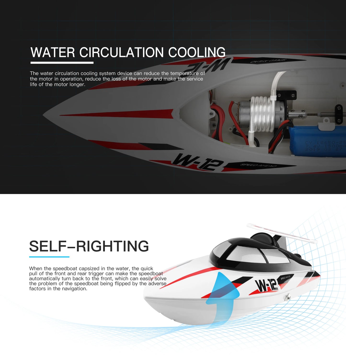 High Speed Racing Speedboat Toy For Children or Adults -Remote Control 55KM/H 35KM/H