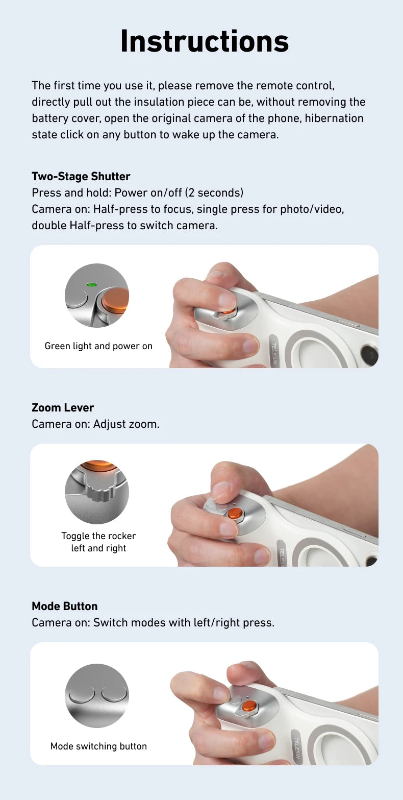 Magnetic Smart Phone Camera Hand Grip