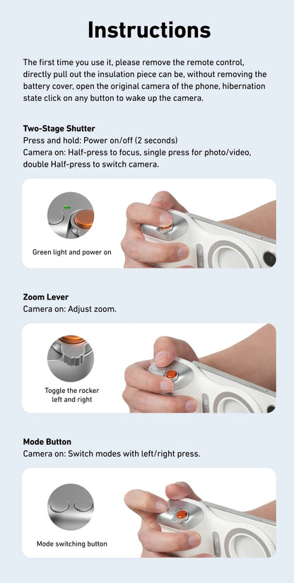 Magnetic Smart Phone Camera Hand Grip