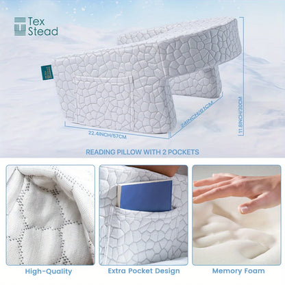Large Reading Pillow, Memory Foam Bed Rest Pillow for Reading, laptop