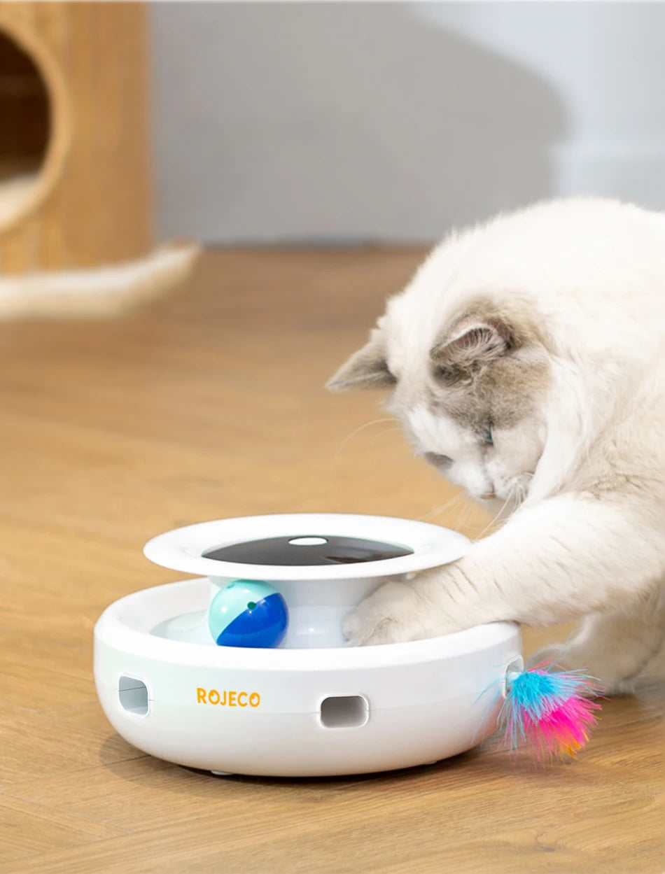 Automatic 5 Modes Feather Fun Ball for Pets Electronic Interactive Toy