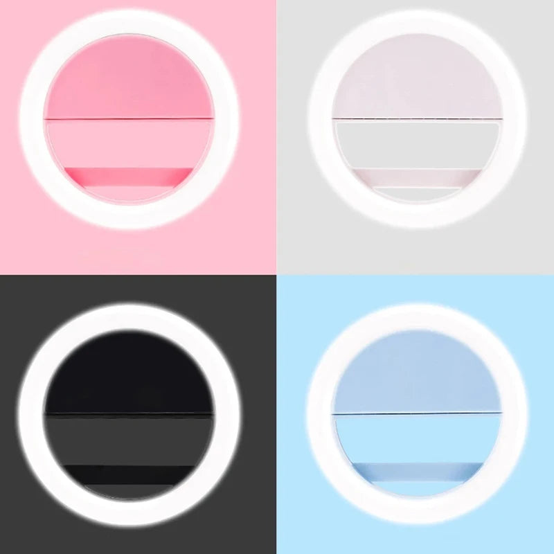 LED Selfie Ring Fill Light Cell Phone Taking Photos Live Streaming Beauty Led 3 Speed Adjustable Fill Light Clip For Video Live