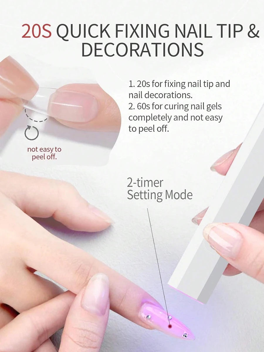 Portable Handheld UV Light lamp for Gel Nails  Rechargeable