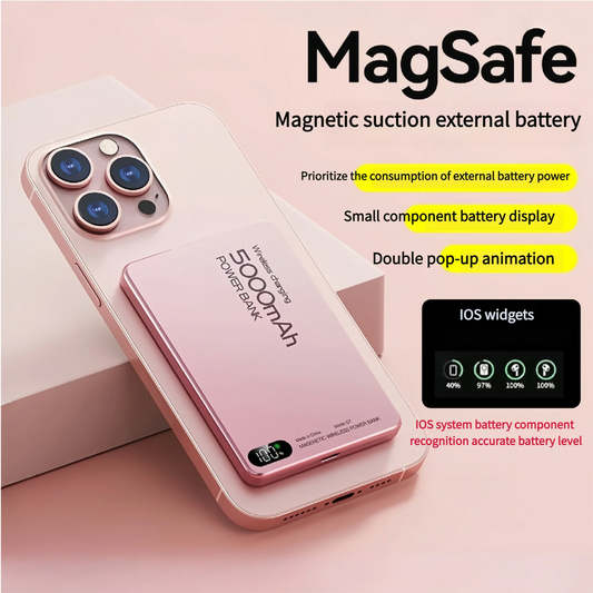Magnetic Portable charger Magsafe Wireless Charge Qi2  External Battery  For iPhone 16 15 14 13 12
