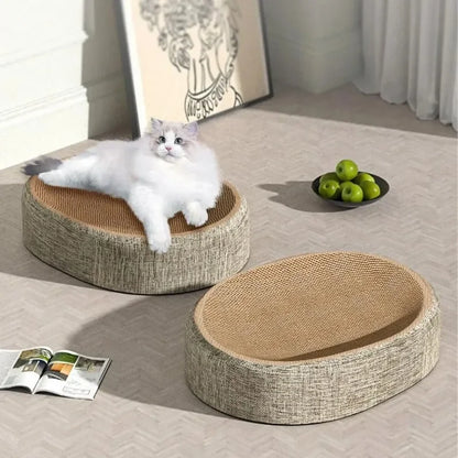 2in1 Oval Cat Scratching Board Protect Furniture Grinding Claw