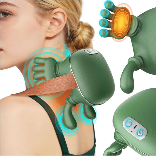 Wireless Neck And Back Massager with Heat 4D Kneading Shiatsu Deep Tissue