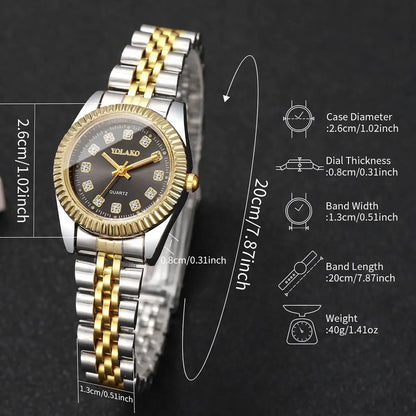 Luxury Men Business Watches Gold & Silver Fashion Women Quartz Watch