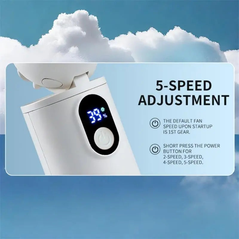 Lenovo Foldable Handheld Fan High Speed Turbine Ice Cooling 100 Gears USB rechargeable