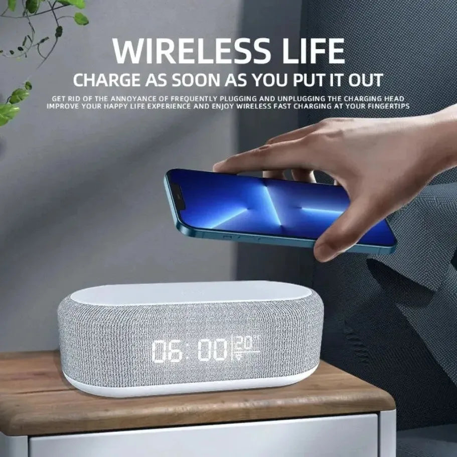 Alarm Clock Wireless Phone Chargers Lamp Night For iPhone 17 16 15 14 13 Fast Charging Dock