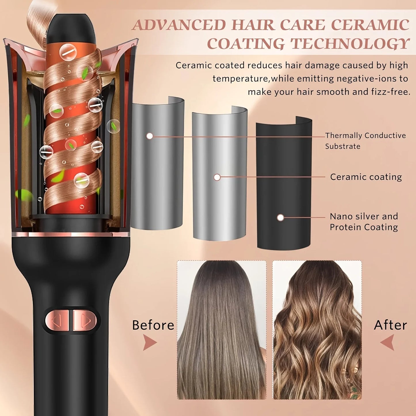 Automatic Rotating  Iron Ceramic Hair Curler  Magic Hair Curler