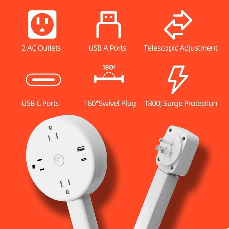 Power Outlets Adjustable Extender Rotates Electrical Outlet