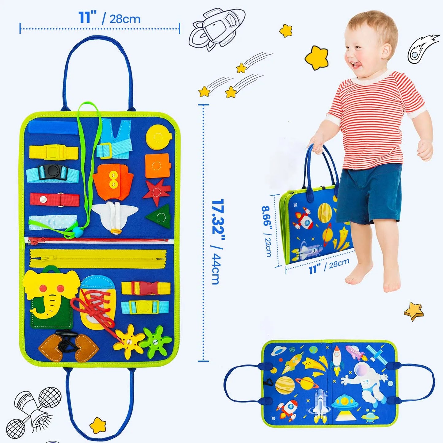 Busy Board Montessori Toys for Toddler Busy Book Sensory - Preschool Early Education