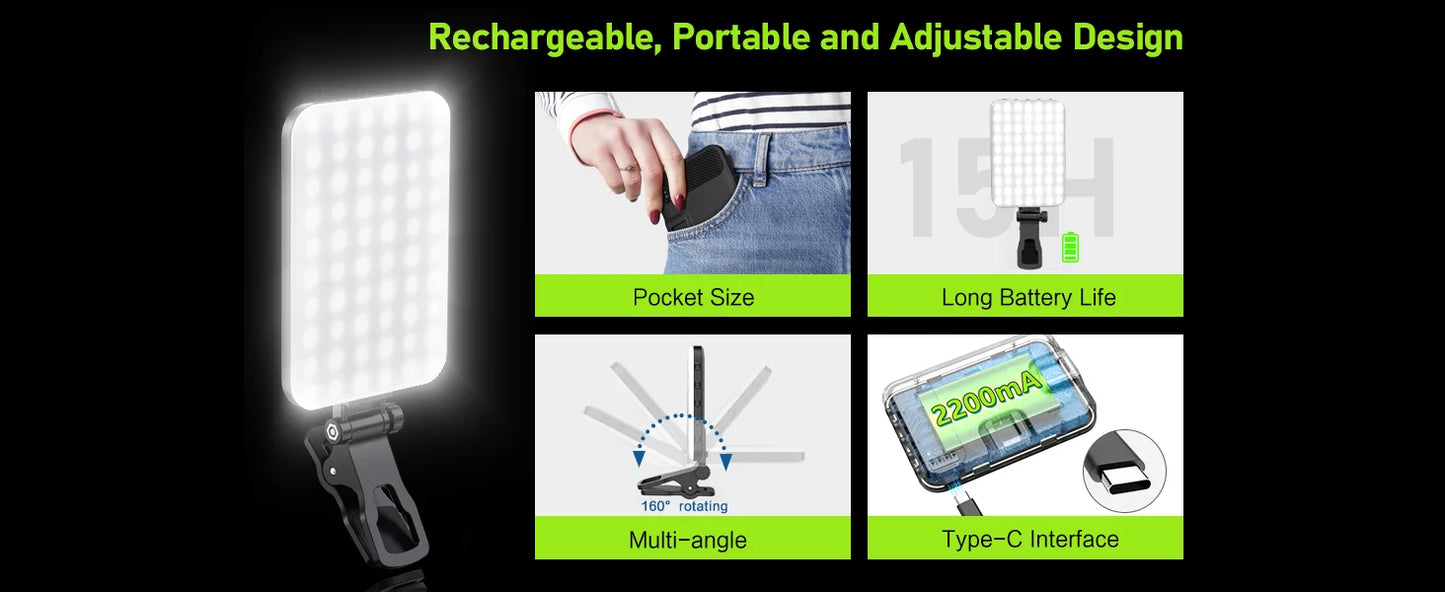 LED Selfie Light 60 High-quality for cell phone, 7 Light Modes