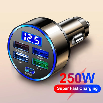 Vumpach 5 Ports USB Car Charge 250W Quick 7A Mini Fast Charging For iPhone