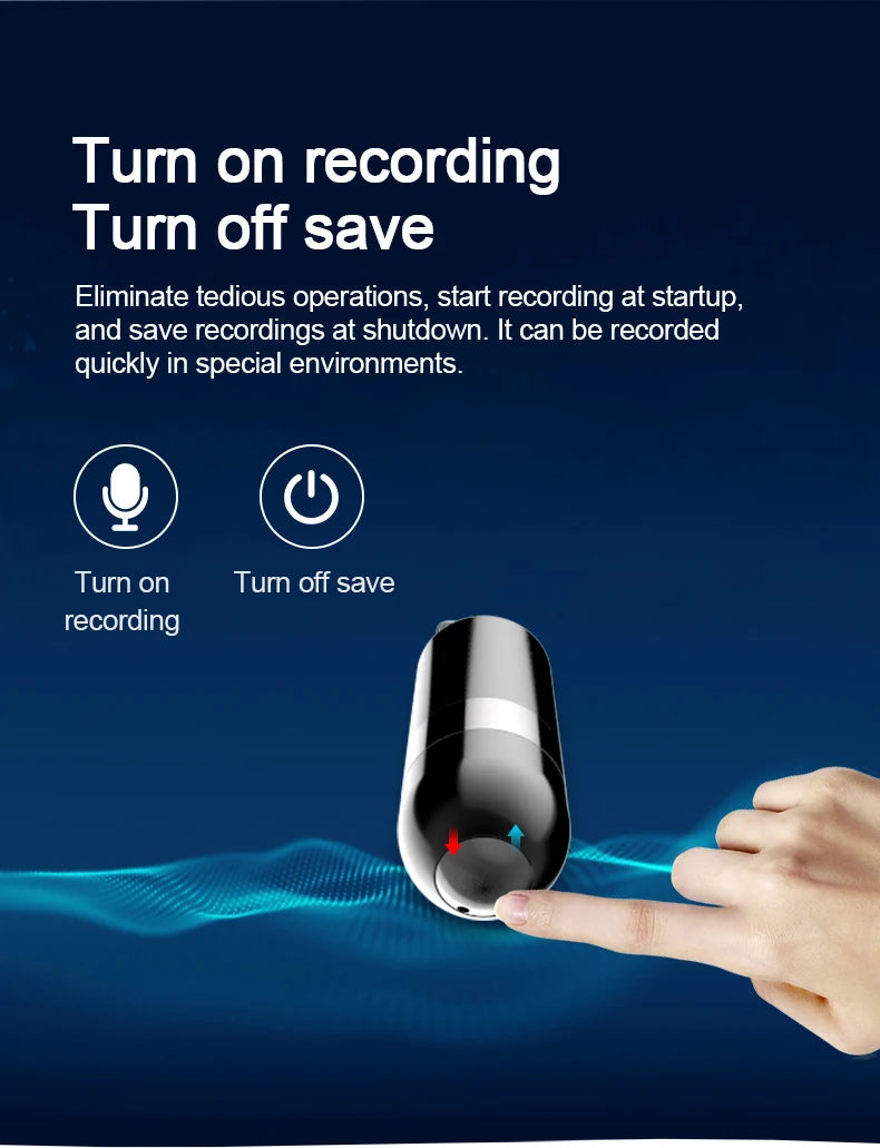 Mini Voice Recorder Digital Device with key ring & necklace