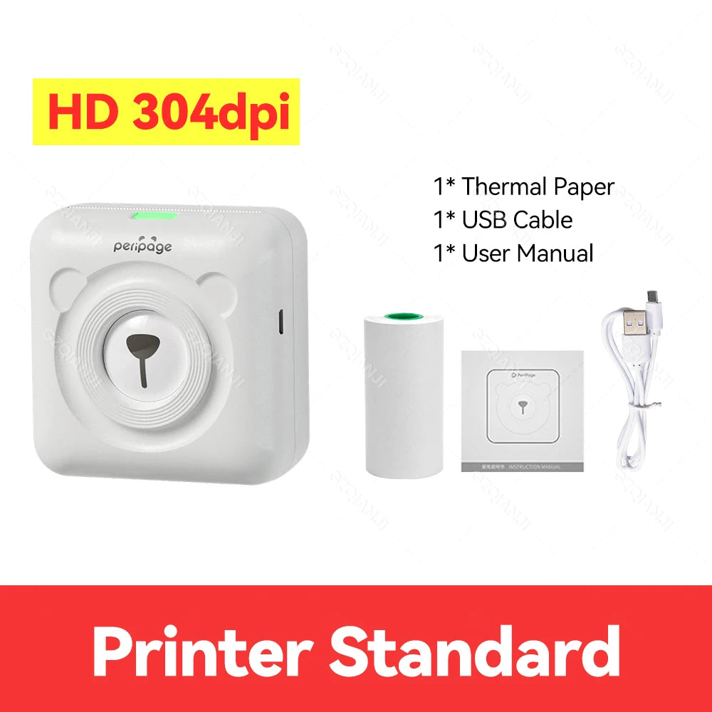 Peripage Mini Photo Printer with Carry Bag Case Paper Roll
