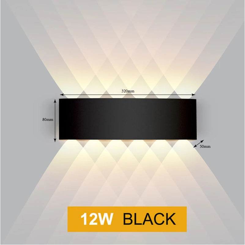 Aluminium LED Wall Lamp Waterproof Garden Balcony Lighting
