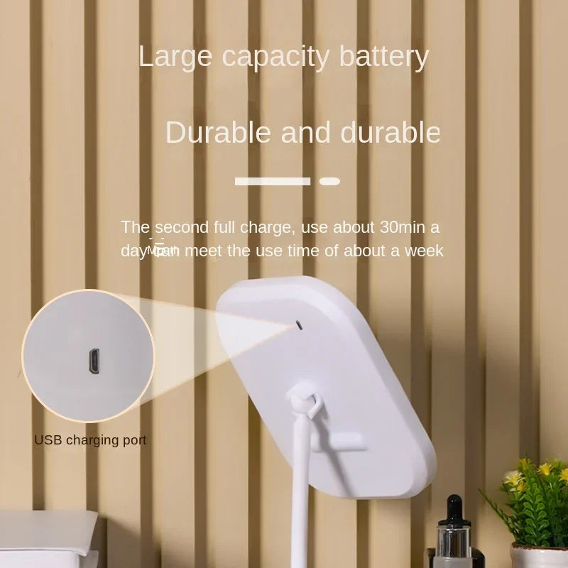 Small Unique Designer Vanity Mirror Three Colors LED Light Makeup Mirror Touch Control