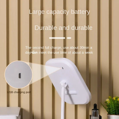 Small Unique Designer Vanity Mirror Three Colors LED Light Makeup Mirror Touch Control