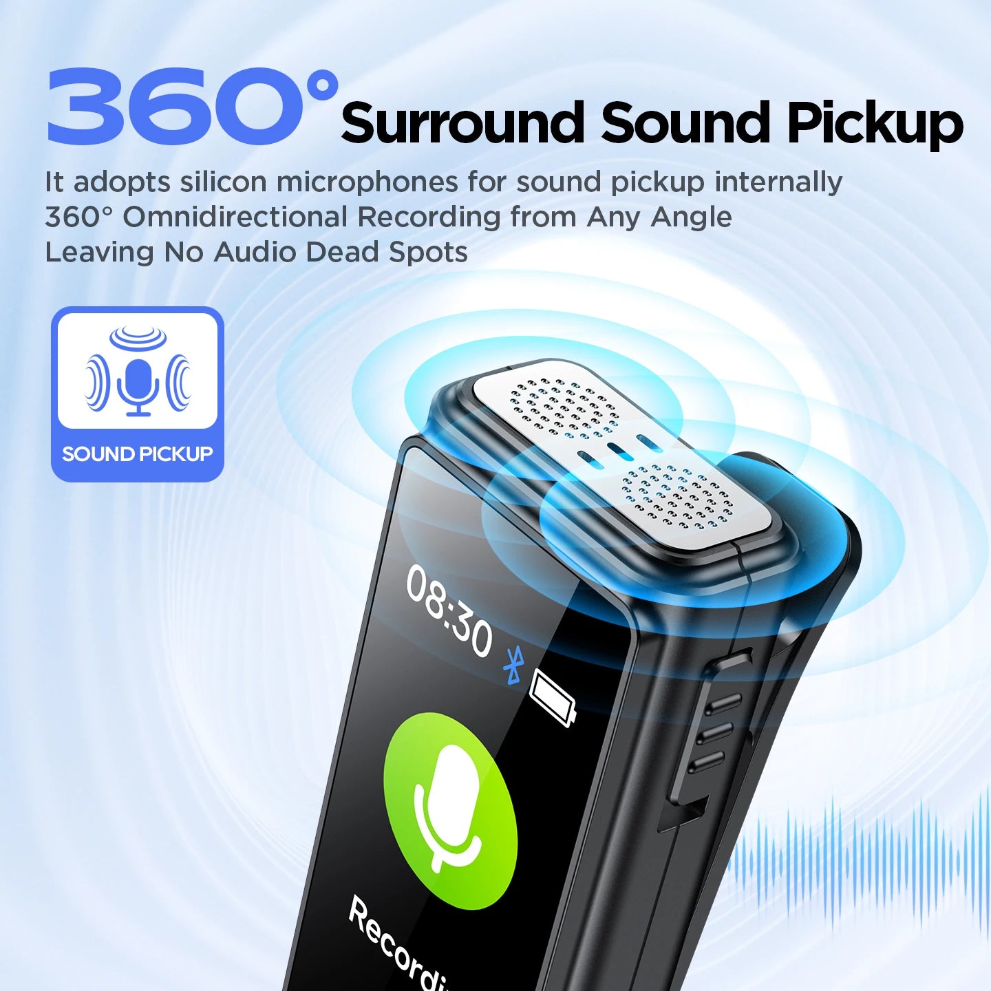 Mini Portable Voice Recorder with Clip  - for Meetings/Lectures/Interviews