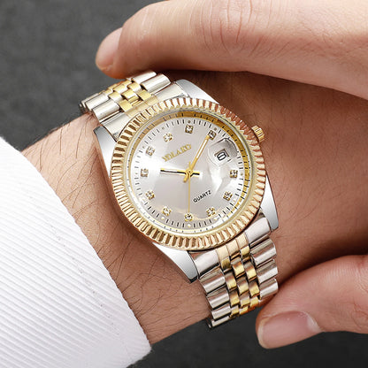 Luxury Men Business Watches Gold & Silver Fashion Women Quartz Watch