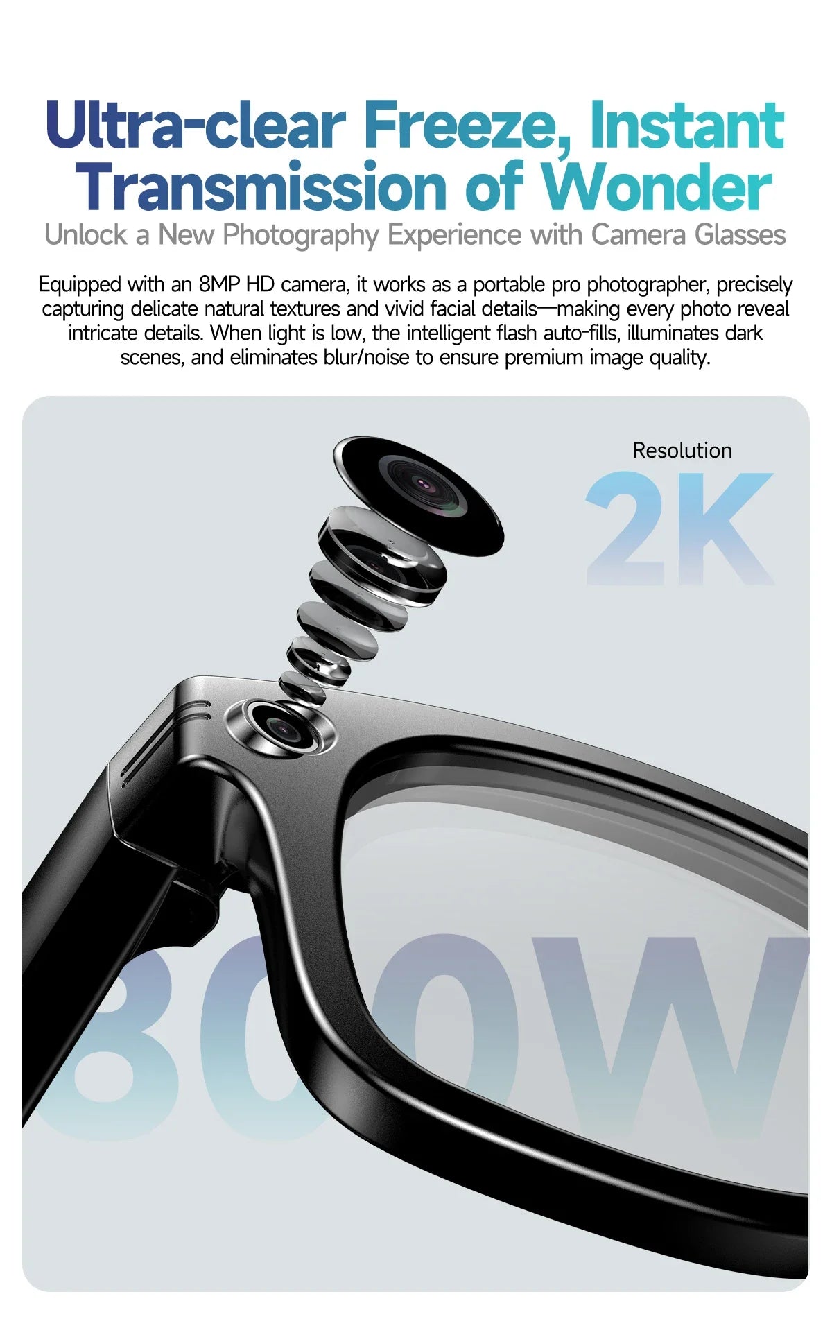 TOP 1 Meta AI Smart Glasses 13MP Camera Video Recording 100+ Languages Translation Sunglasses