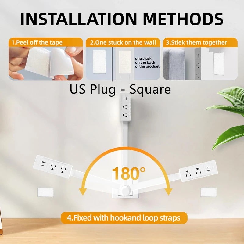 Electrical Adjustable Wall Plug Rotates Outlet Extender for sockets