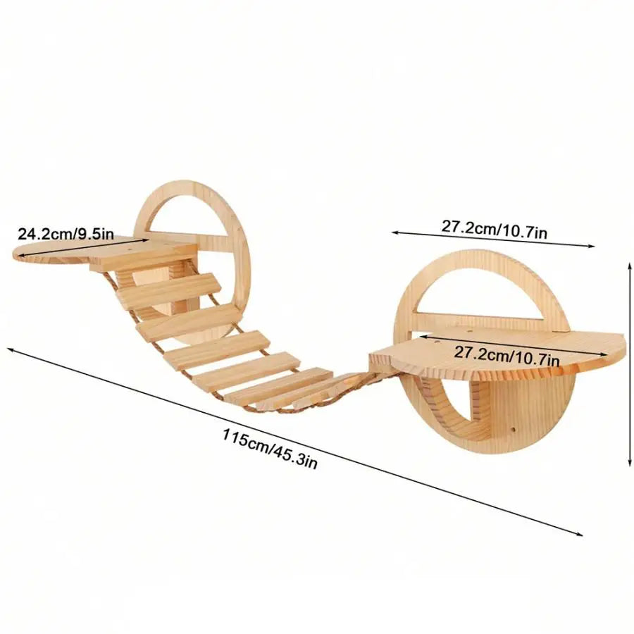 Wall Mounted Cat Climbing Shelves Cat House Cat Bridge Cat Hammock