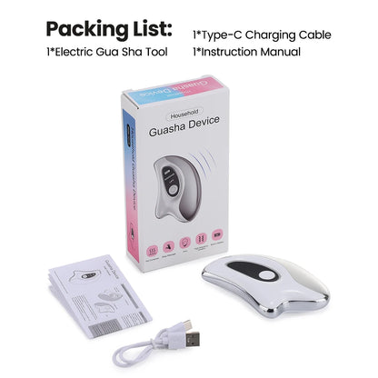 Electric Gua Sha Heated Device Red Blue Light Face Vibration Massager Scraping Board for Skin Rejuvenation Face Lifting Machine