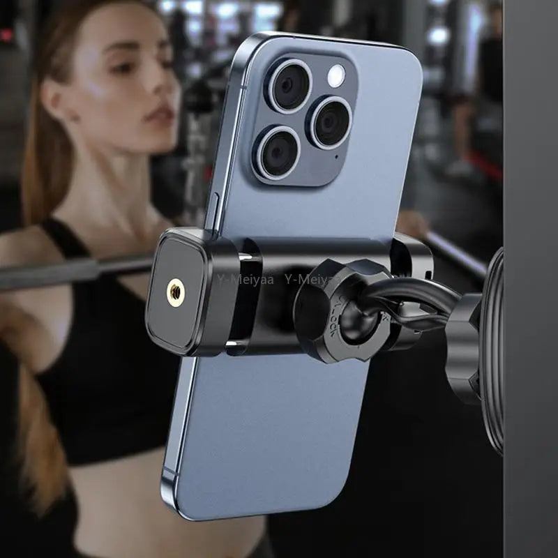 Gym Magnetic Phone Holder 360 Adjustable Stand Compatible With 4-7 Smartphone